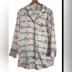 Victoria Secret Sexy Silky Nightgown White Pink Floral size small